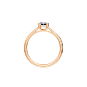 Bague Felicia diamant naturel Émeraude et diamants naturels ronds 1.02 carat or rose 14 carats